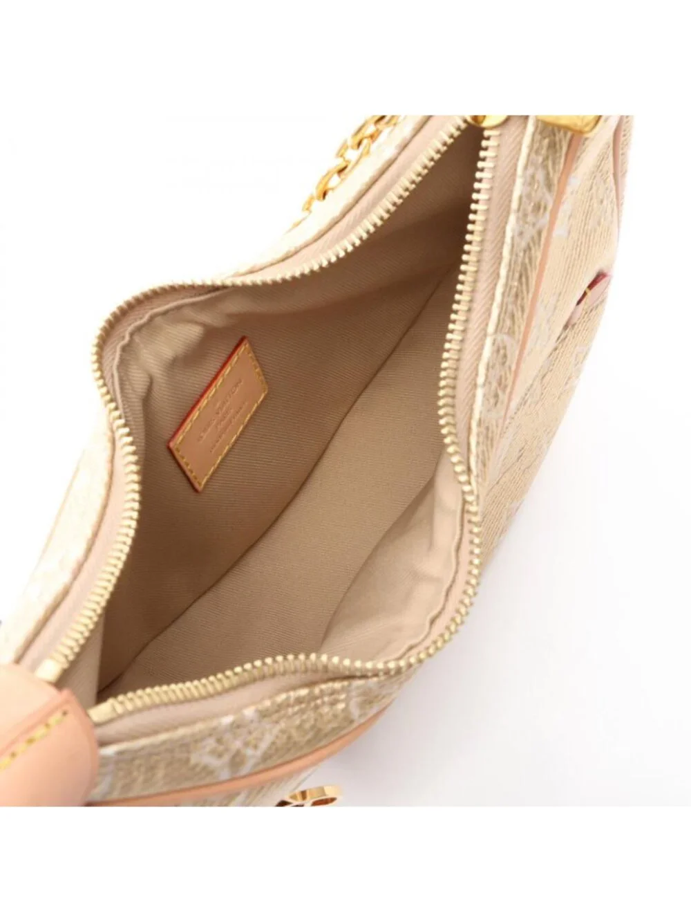 Louis Vuitton Shoulder Bag Loop Monogram Laminated Jacquard 2-Way Gold Canvas